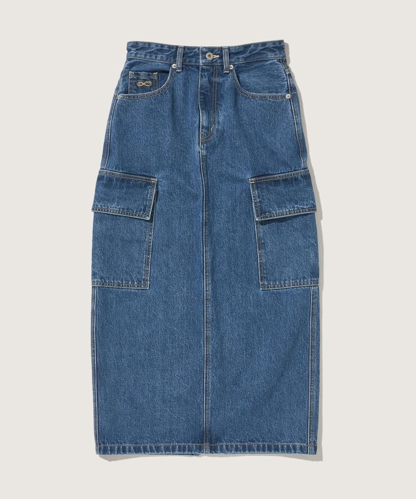 Plack Woman [Onnuk X Plac] Cargo Skirt K42 Mid Blue