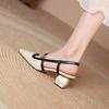 2025 spring and summer new bag head sandals women's thick heel fashion versatile square head back empty casual single shoes fairy shoes