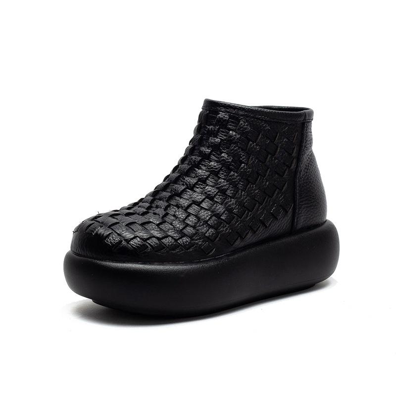 Cotton Shoes, Women's Thickened Boots, Thick-soled Retro Ankle Boots, Warm Snow Boots