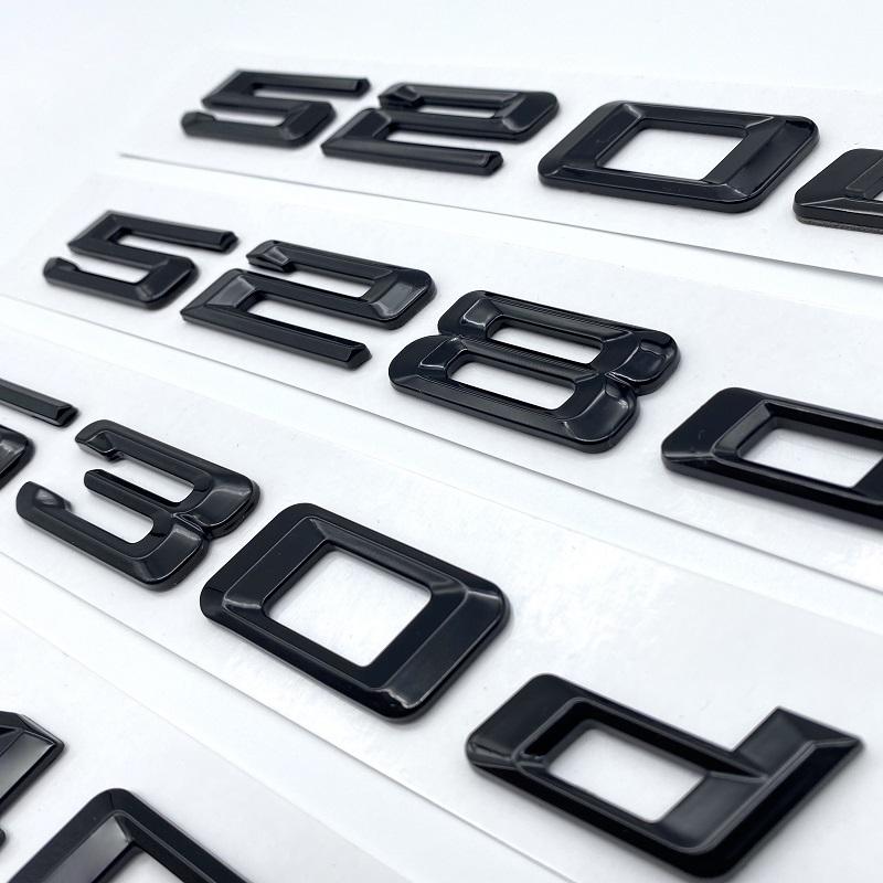 Old Glossy Black Number Letters 520d 525d 528d 530d 535d 540d Emblem Sticker For BMW 5 Series E39 E60 E61 F07 F10 F11 G30 G31