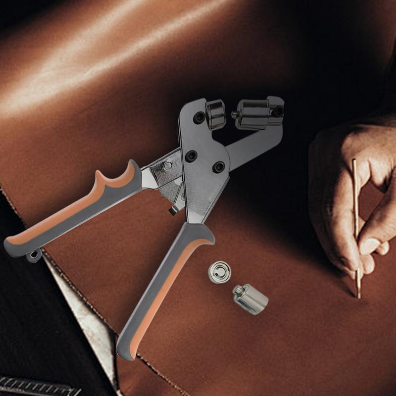 Grommet Tool Kit Handheld Hole Punch Pliers Portable Grommet Hand Press Machine Manual Puncher w/ Silver Grommets of 10.5mm