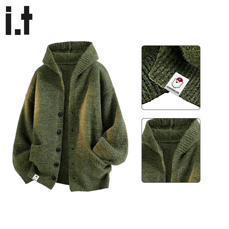 CHOCOOLATEit Men's Hooded Cardigan Knit Sweater Jacket