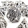 7 Pcs Silver Hand Skull Head Metal Dice Hollow Metal Polyhedral Dice Set Suitable for Role-Playing RPG  Board Game Card Game