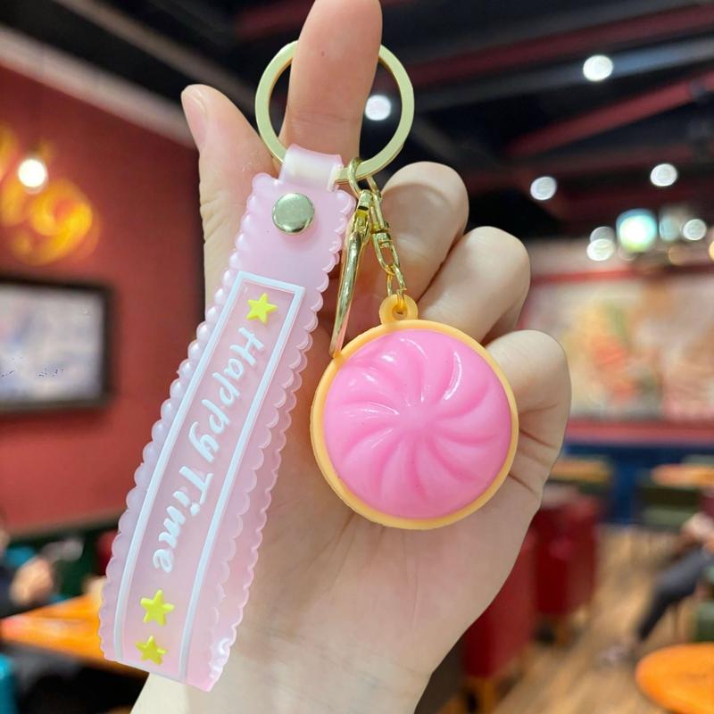 Cat Paw Glowing Keyboard Keychain Soft Dumpling Clicker Keyring Stress Relief Squeeze Pendant Fidgets Toys Glowing In The Dark