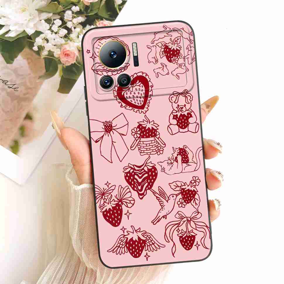 For Infinix Note 12 VIP Case Cute Cat Cartoon Flower Silicone Cover For Infinix Note12 VIP 12 Vip X672 6.7" Phone Cases Coque