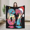 Six Seven Funny  Meme Hand Flannel Blanket Winter Super Soft Throw for Adult Bedroom Sofa Bed Cover