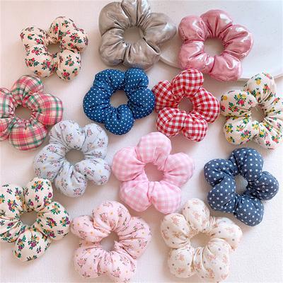 Super Cute Flower Scrunchies Children Girl Kid Elastic Hair Band Accessories Tie Hair Ring Rope Headdress Headwear Ornament