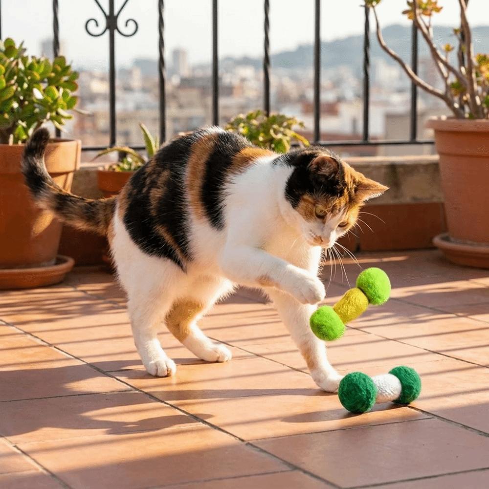 2PCS Soft Plush Cat Chew Toys Bite-Resistant Interactive Cat Toys Cat Teaser Toy  Indoor Use