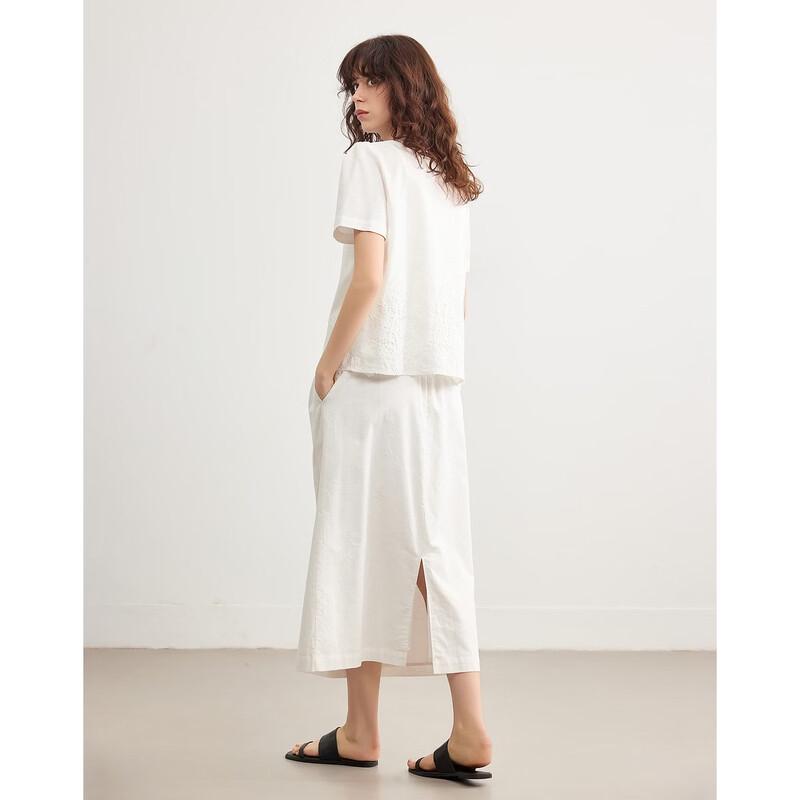 Demana Linen-Cotton Blend Lace Embroidered Two-Piece Set