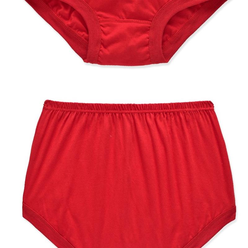 Fashion Big Red Enlarged Middle-aged and Elderly Pure Cotton High Waist Underwear Comfortable Breathable Soft Women's Triangle Panties