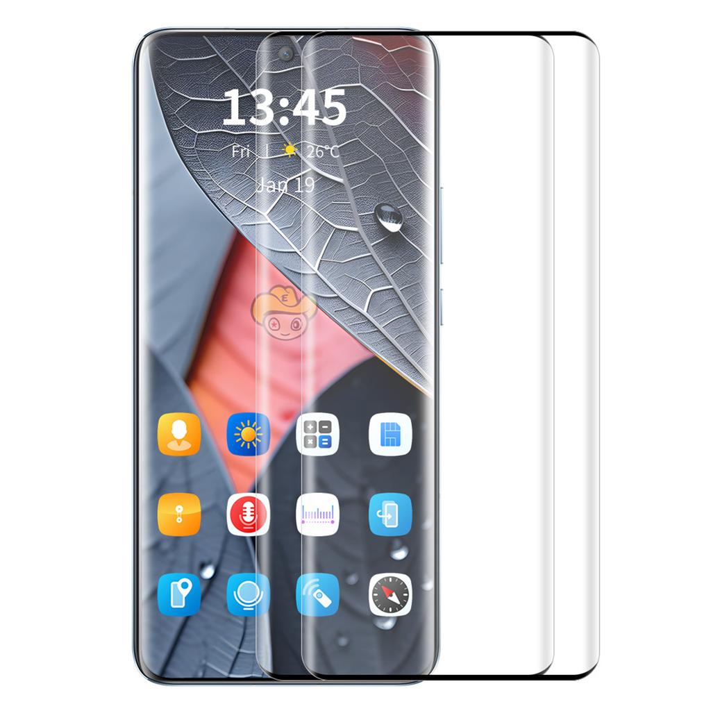 ENKAY HAT PRINCE 2PCS for vivo X90 Pro+ 5G Full Screen Protector 3D Curved Anti-Explosion Film Support Fingerprint Unlock