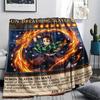 1PC Demon Slayer Kimetsu No Yaiba Patterned Flannel Blanket Suitable For All Seasons For Home Decor Warmth And Comfort Gifts Holiday Present