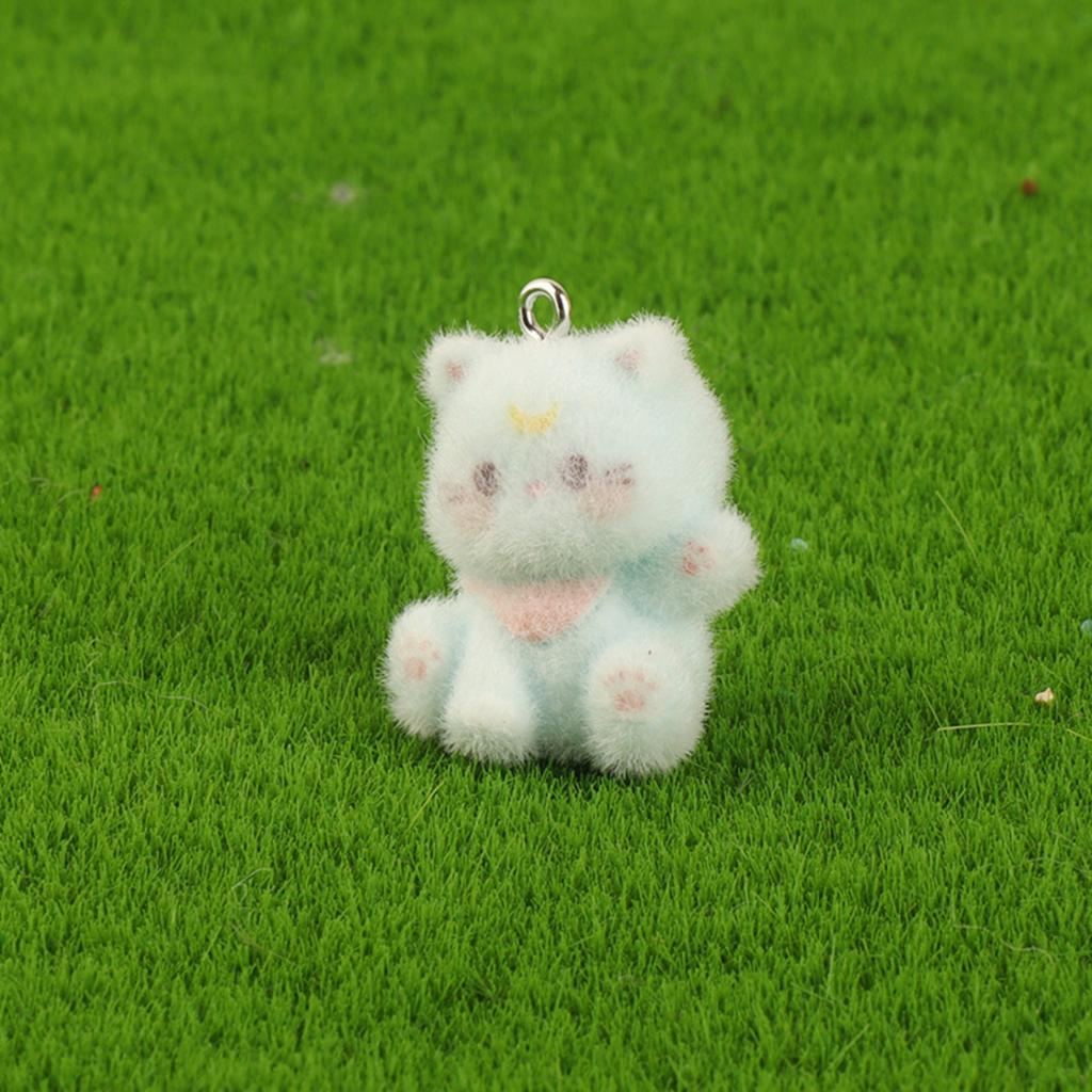 Resin Flocking Cute Three-dimensional Keychain Pendant Car Key Chain Pendant Bag Pendant