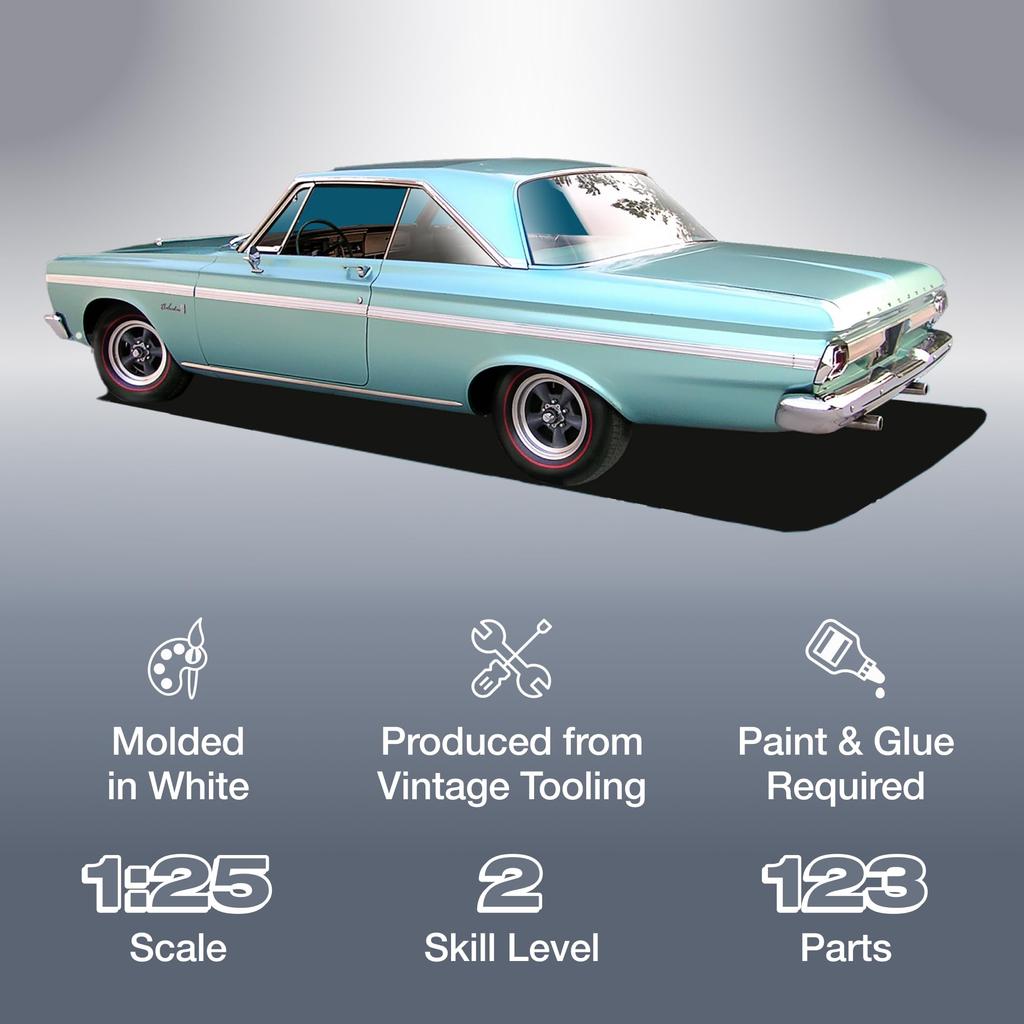 AMT 1/25 Scale 1964 Plymouth Beldia with Straight-6 Engine Plastic Model Kit AMT1188