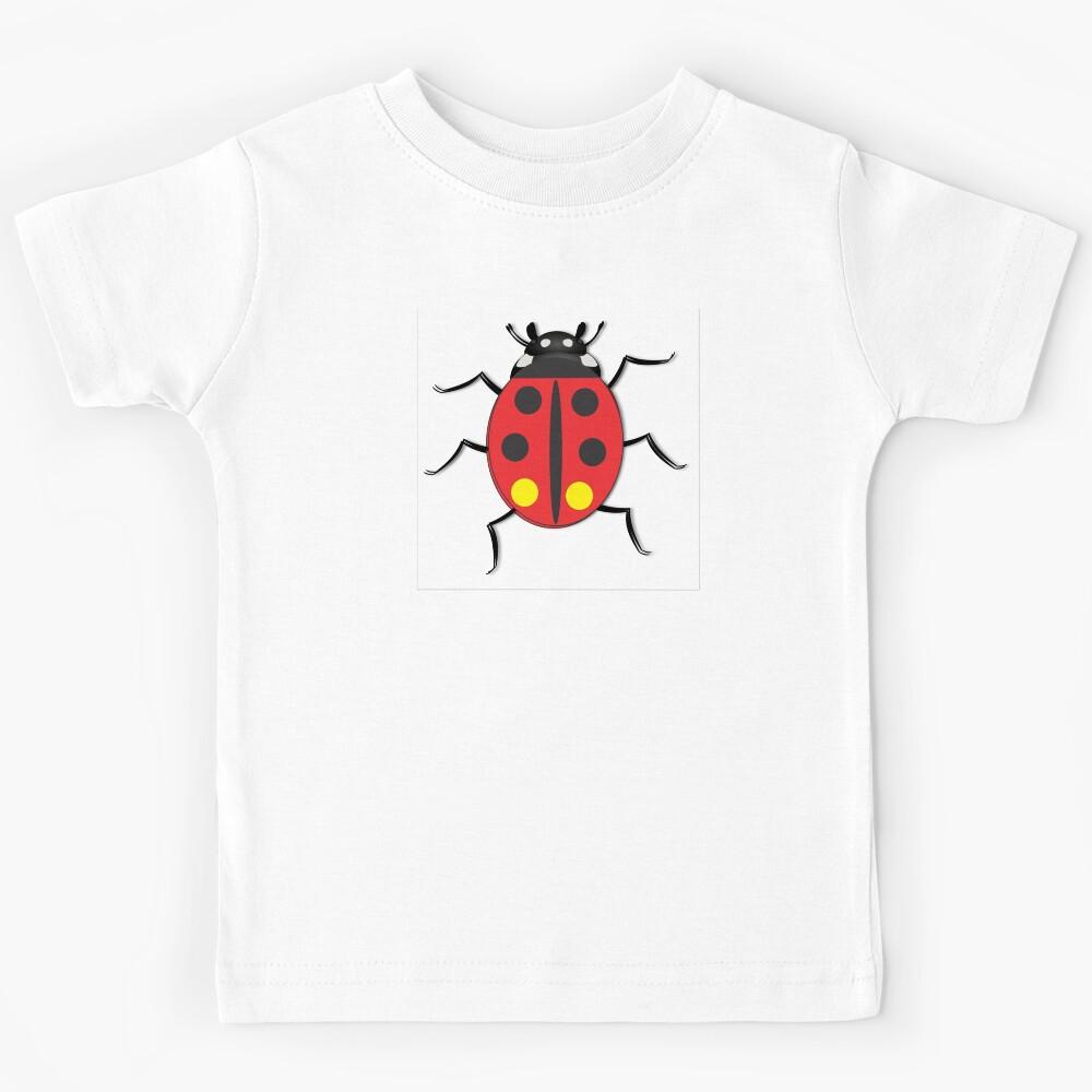 Sole Ladybug Ladybird Black Yellow Spots Kids T-Shirt 140