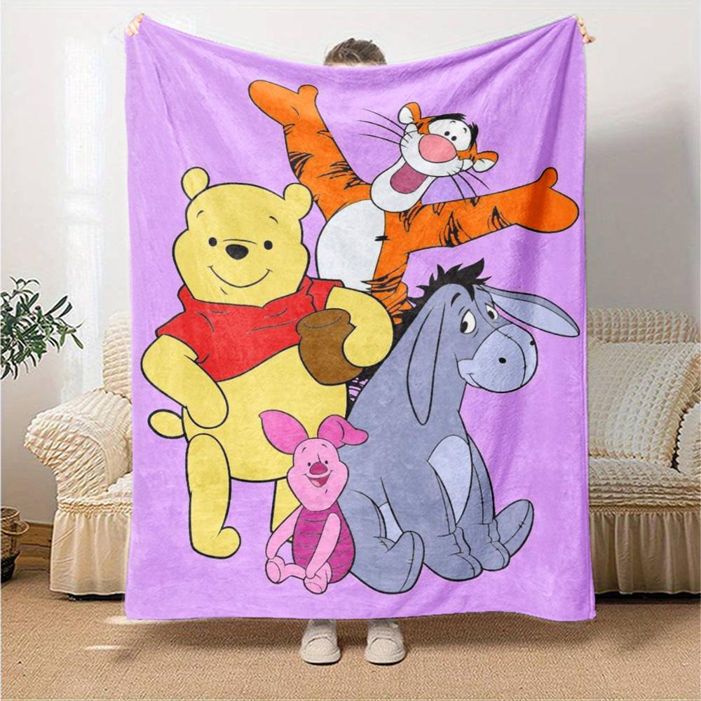 Pooh Friends Adventure Flannel Blanket Super Soft Warm Cozy Blanket For Sofa Bed Office Travel Allseason Home Decor Gift