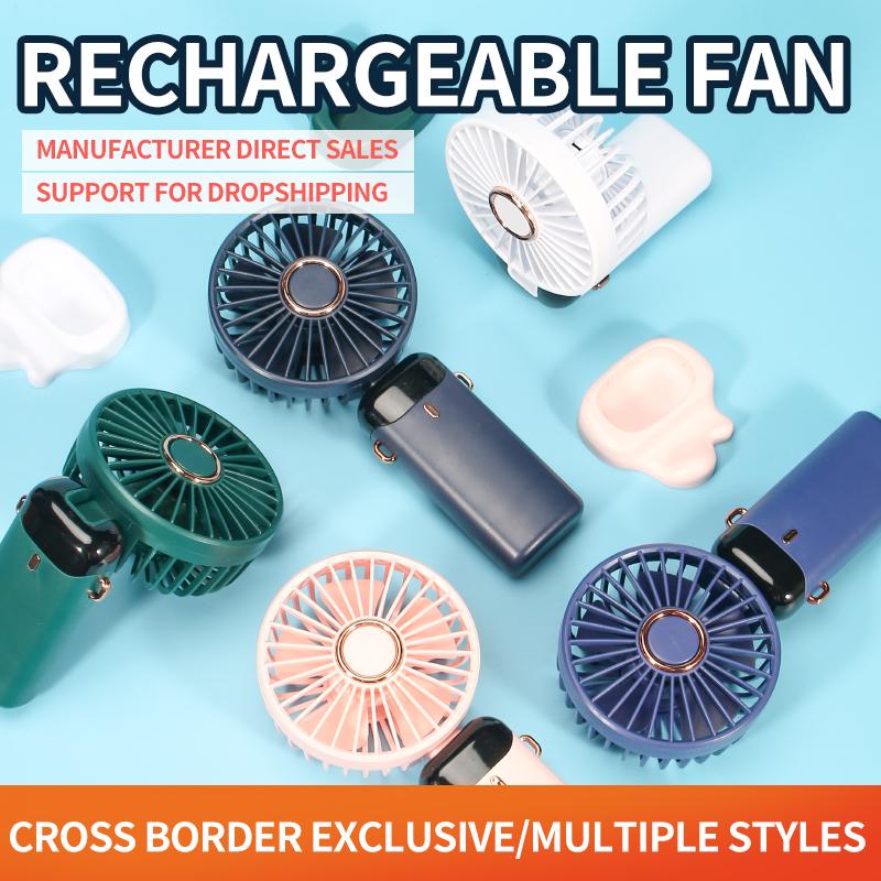 New USB Handheld Fan Mini Portable Rechargeable Foldable Digital Display for Car Outdoor RV Hotel Use Office Student Gift