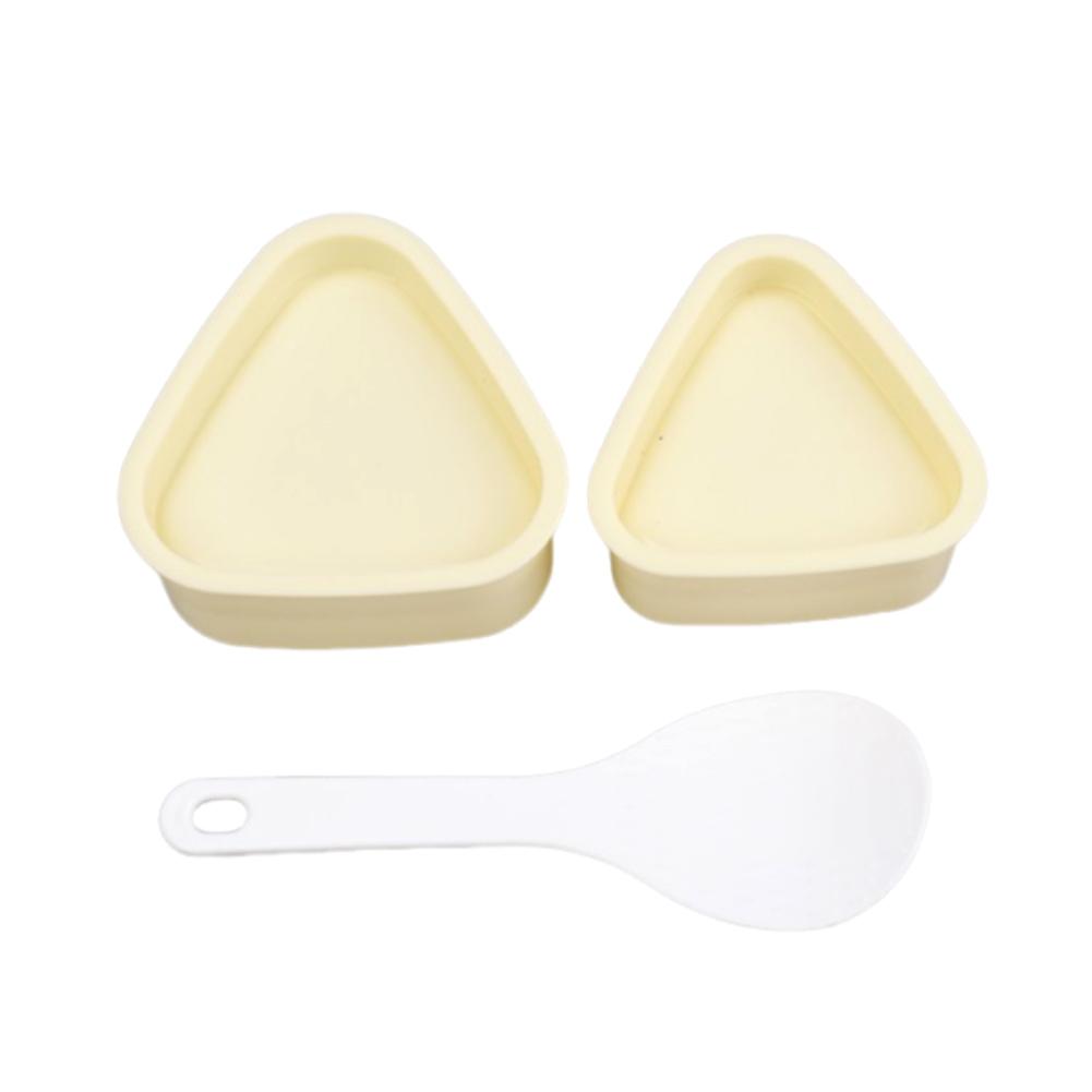 

2Pcs Onigiri with Rice Spoon Triangular Sushi Maker Reusable Lightweight Food Press Bento Kitchen Gadget Sets жёлтый