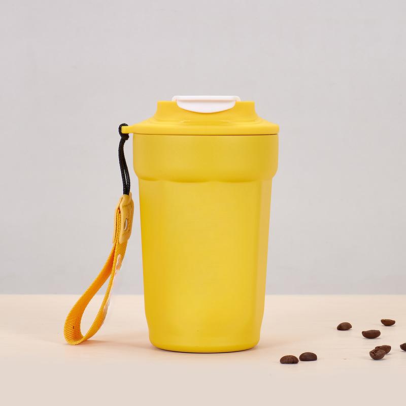 High-value 316 Stainless Steel Coffee Cup Online Celebrity Octagonal Cup Portable European-style Hand-held Thermos Cup for Female Lovers.