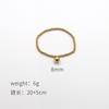 Fashion 18K Gold Elastic Rope Round Bead Titanium Steel Bracelet Niche High-End Hand Jewelry Does Not Fade