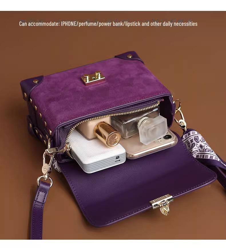 Women's Luxury Purple Crossbody Handbag - Elegant Commuter Style