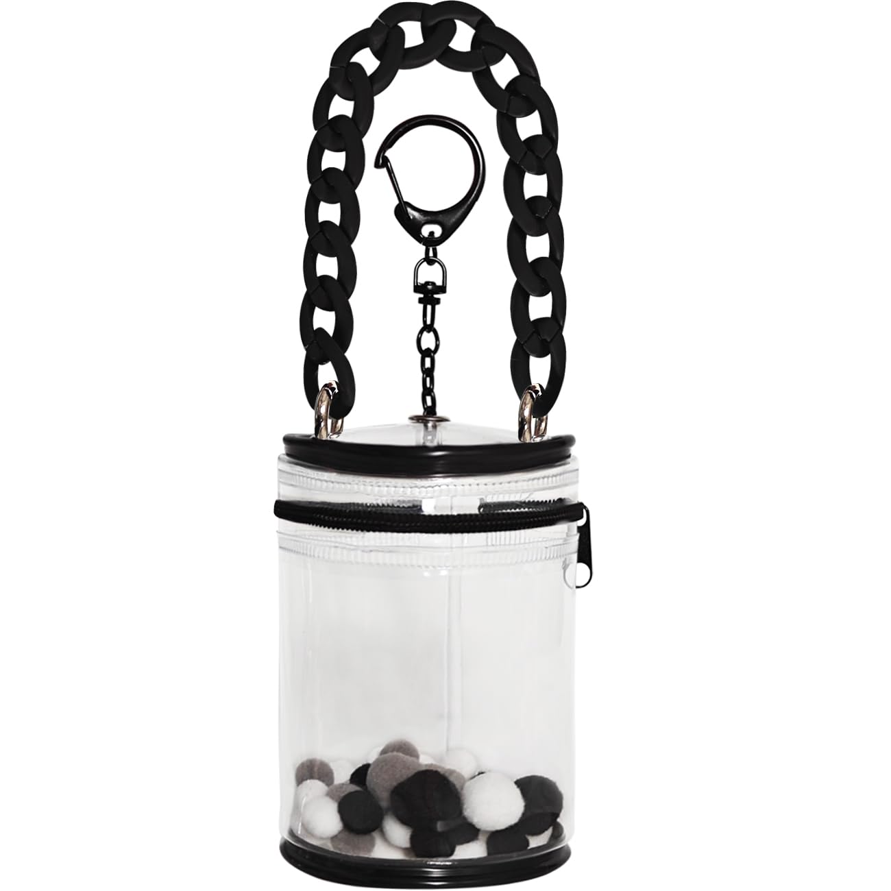 

Umora Ita-bag Case, Cylindrical Doll Case, Coke Can Shape, Clear Pouch for Plush Toys, Transparent Mini Pouch for Travel, Dustproof, with Keychain,