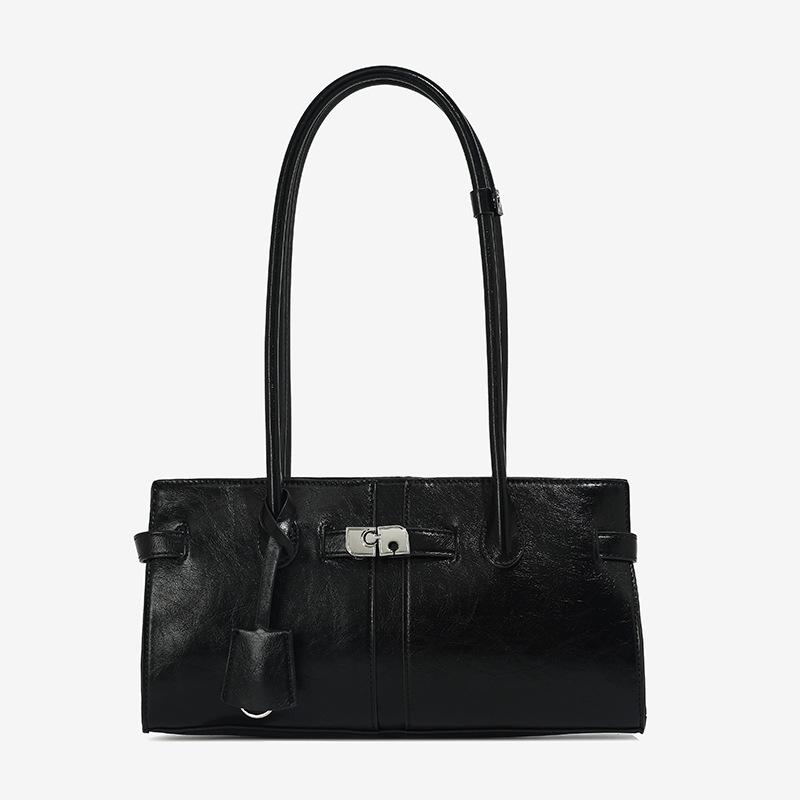 

2026 And New Style Fashionable Slim Single Shoulder Underarm Mini Tote Bag For Women High-end Sense Multi-matching Small Square Bag 32.5x9x15CM чорний