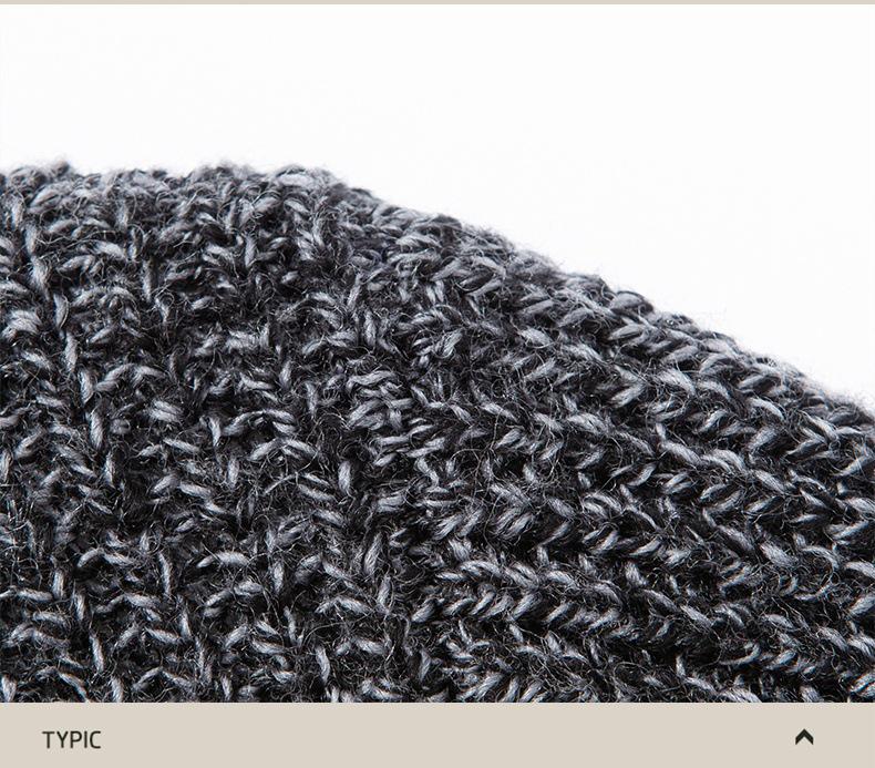 Men's Thick Rice Stitch Wool Cardigan, Zipper Stand Collar, Warm Autumn/Winter Sweater