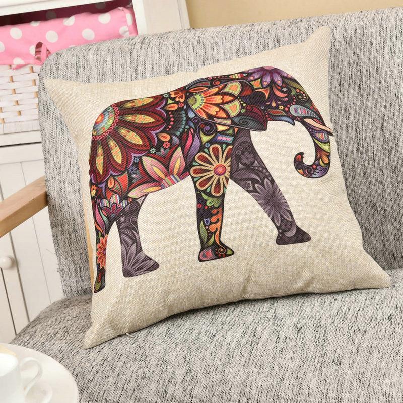 Linen Sofa Animal Pillow Cover Cushion Digital Printed Pillow Linen Car Cushion Does Not Include Pillow Core