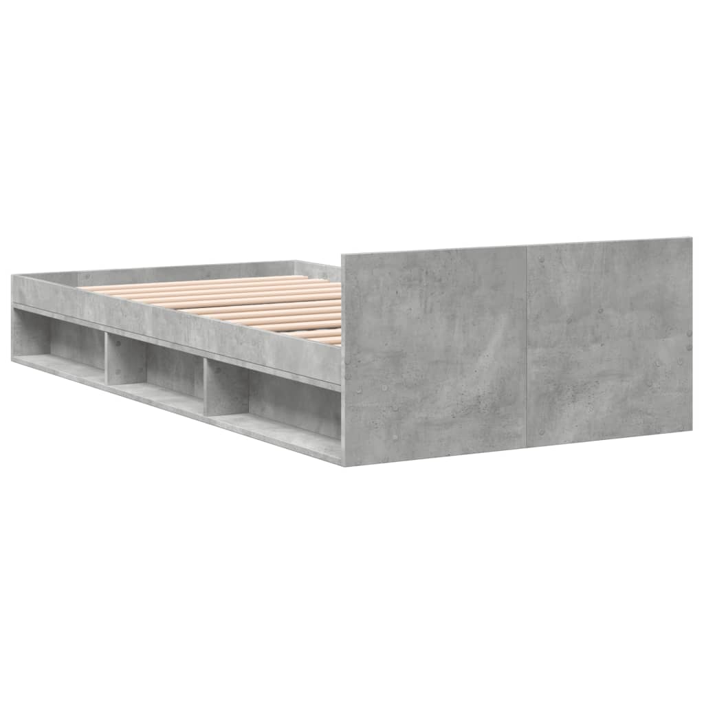 Bed Frame with Drawer Concrete Grey 90 x 190 cm Engineered Wood