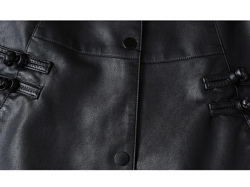 Stylish Leather Trench Coat for Middle-Aged Women - Spring & Autumn Slim-Fit, Washed Leather