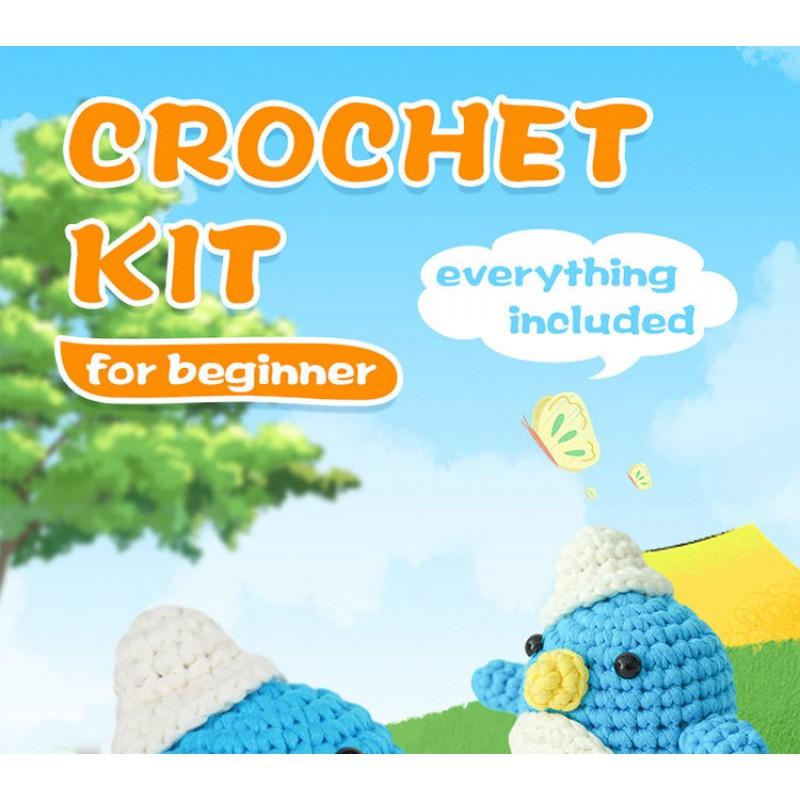 Crochet Kit Penguin Doll Set DIY Hand Knitting Yarn With English Instructions