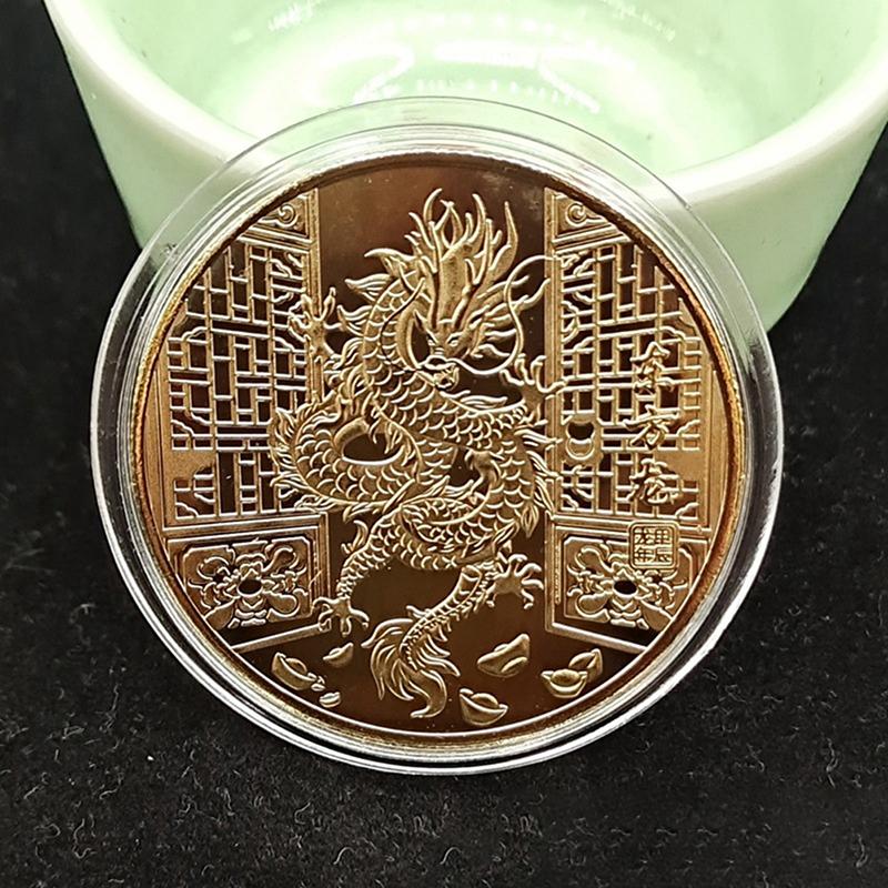2024 Sternzeichen Drache Souvenir Medaillen Gold Gedenkmünzen Sammlerstücke Kunst