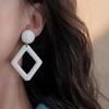 Simple French Personalized Earrings Rhombus Geometric Stud Earrings Retro Temperament Exaggerated Earrings
