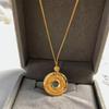 Gold-Plated Hundred Blessings Pendant Necklace - Lucky Bead & Safety Buckle Retro Chinese Style