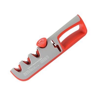 Brousek na nože s nastavením úhlu, 4 stupně, manuální brousek na nože s úložným vakem Opp, šedý