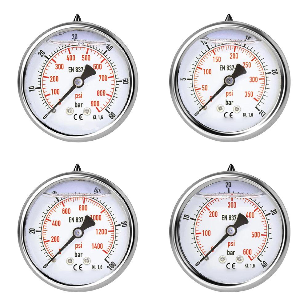 Pressure Gauge 0 100 Bar PSI with 60mm Dial Featuring Accurate Measurement for Hydraulic and Vacuum Applications