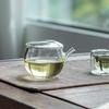 Heat-resistant borosilicate glass teapot white, simple brewing teapot, household green tea flower teapot, cold brewing pot