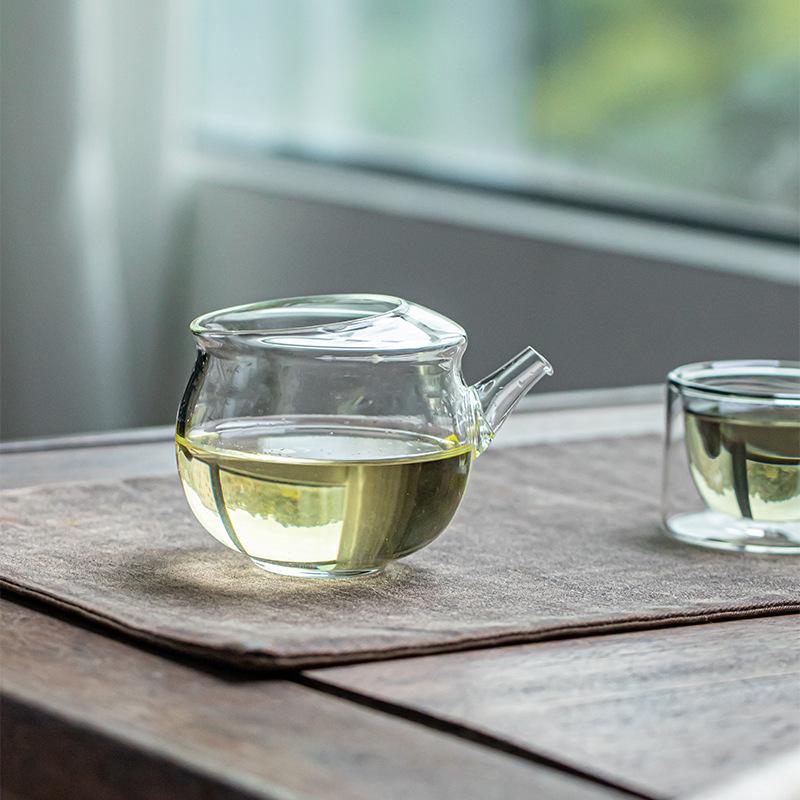 Heat-resistant borosilicate glass teapot white, simple brewing teapot, household green tea flower teapot, cold brewing pot