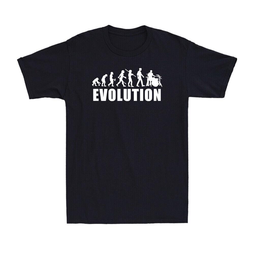 Evolution Drummer T-Shirt Drum Music Band Drums Sticks Kit Men s Novelty T-Shirt S