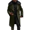Men's Plus Size Double-Breasted Fur Collar Wool Coat