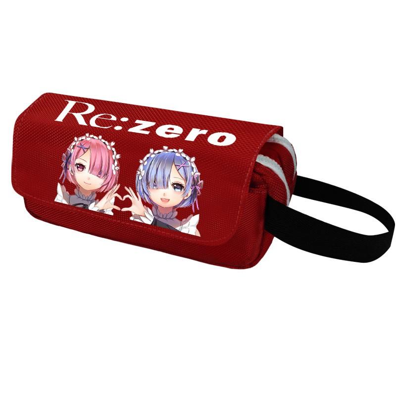 Anime Pencil Case Large Capacity Double Zipper Canvas Organizer Students