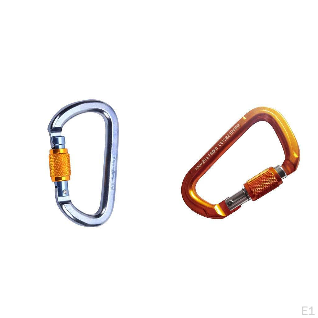 28KN Aluminum Outdoor Rock Climbing Rappelling Screw Locking