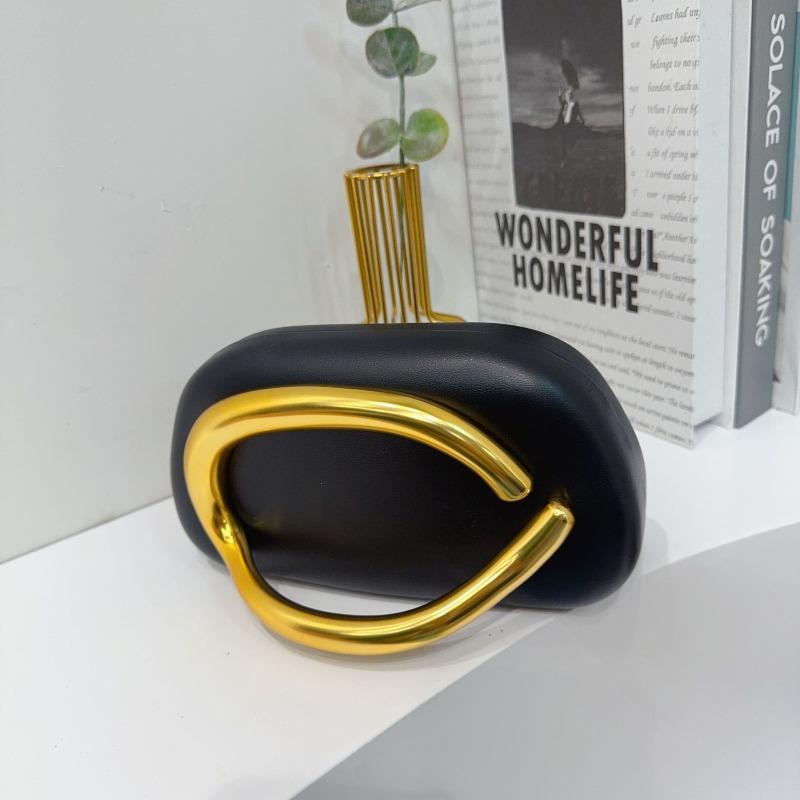 Trendy Classic Round Box Clutch Bag Dinner Bag Acrylic Bag Retro Metal Handle Shoulder Crossbody