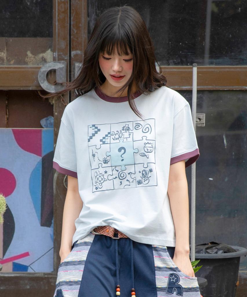 RuNaKi'Hu' Wxt103 Saigono Peace Ringer T-Shirt (Sky Blue)