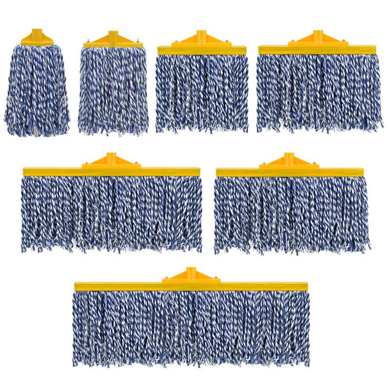 Vintage-style Cotton Mop with Plastic-coated Handle - Ideal for Schools, Properties, and Large Floor Areas.