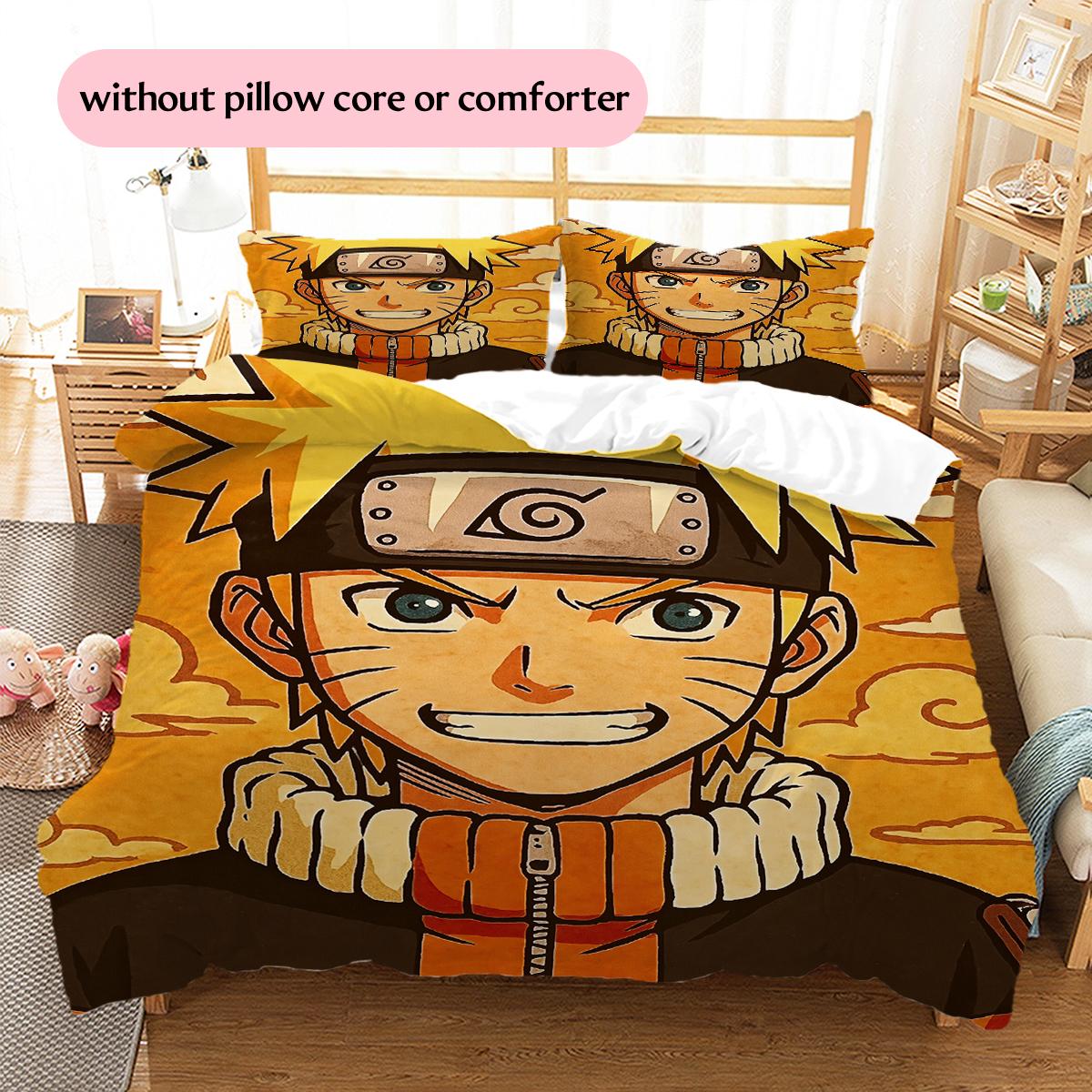 

Cartoon Character Uzumaki Naruto Pattern Bedding Home Decoration Birthday Gift (1 * duvet cover + 2 * pillowcase, without core) 135x200cm