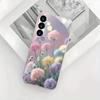 Fresh colored flower ball patterned glass phone case suitable for Samsung Galaxy S26 S25 S24 S22 S21 S20 FE/Ultra/Plus hard case