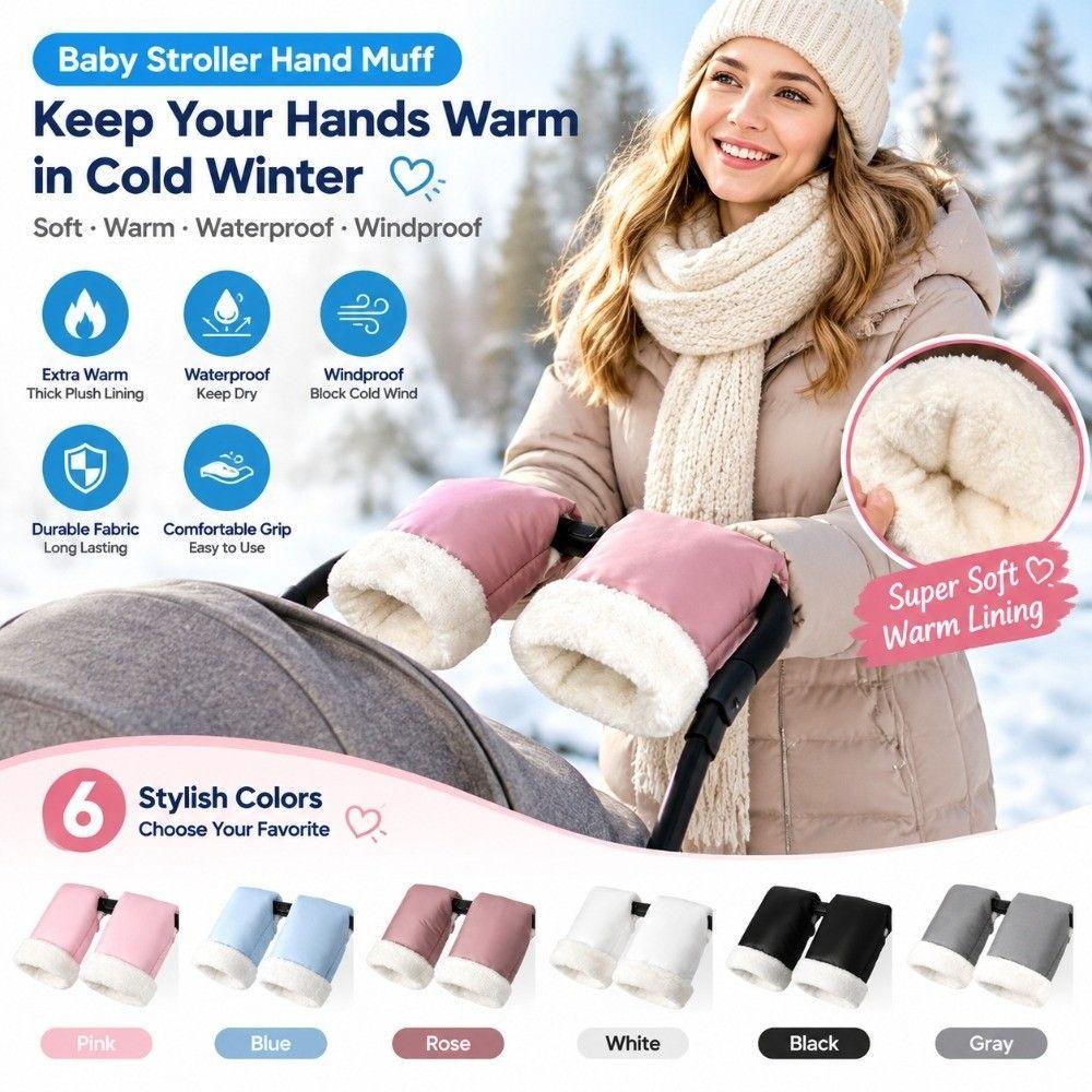 Waterproof Baby Stroller Gloves Winter Pram Pushchair Mitts for Baby Pram Pushchair Handlebar