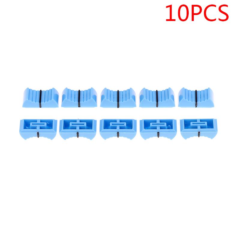 10PCS Fader Knob Cap Touch Sensitive Slider Ribbed Mixer Desk Switch Knob Cap